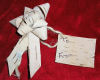 pointed birch bark bow and tag